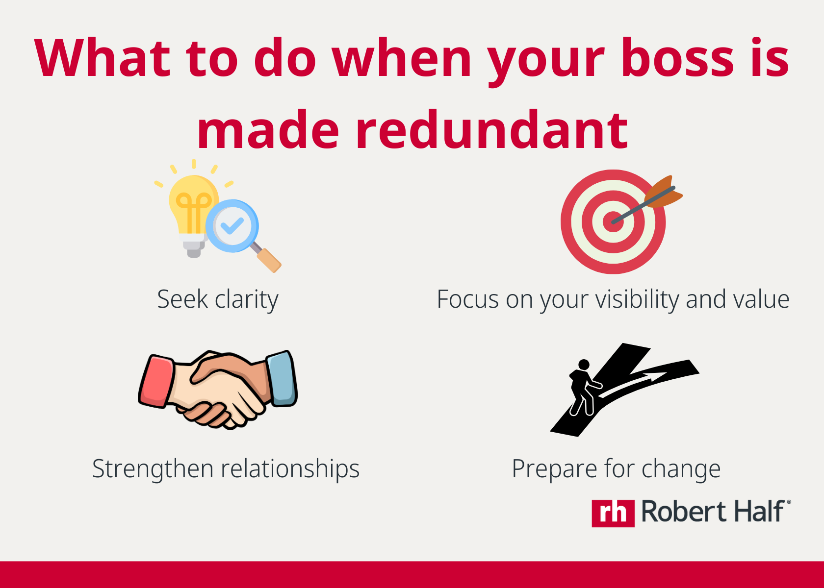 what to do when your boss is made redundant